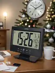 Черный часы-будильник Perfeo "Set"