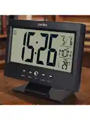 Черный часы-будильник Perfeo "Set"