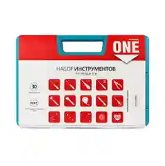 Набор инструментов 30 предметов, отв., биты, голов., плоског., молот. и прочие инструменты