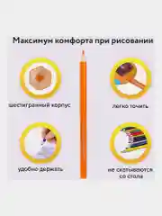 Карандаши цветные классические мягкие, 18 ярких цветов, BRAUBERG PREMIUM, КОМПЛЕКТ, 880546