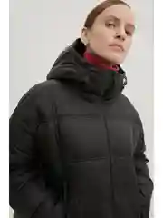 Черный пальто с капюшоном