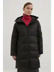 Черный пальто с капюшоном