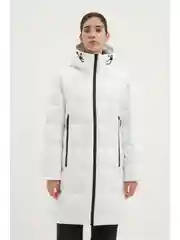 Белый пальто с капюшоном