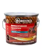 Декоративная пропитка для дерева Drevika Экстра 3 в 1, полуматовая, 3 л, тик