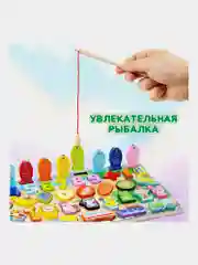 Сортер Brauberg Kids, 665243, для малышей, магнитная рыбалка, развивающие игрушки, дерево