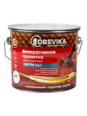 Декоративная пропитка для дерева Drevika Экстра 3 в 1, полуматовая, 3 л, белая