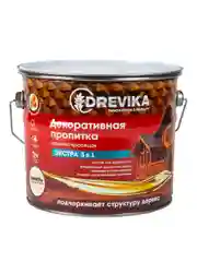 Декоративная пропитка для дерева Drevika Экстра 3 в 1, полуматовая, 3 л, ваниль