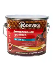 Декоративная пропитка для дерева Drevika Экстра 3 в 1, полуматовая, 3 л, рябина