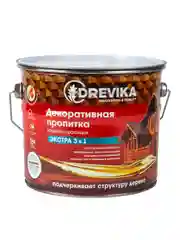 Декоративная пропитка для дерева Drevika Экстра 3 в 1, полуматовая, 3 л, бесцветная