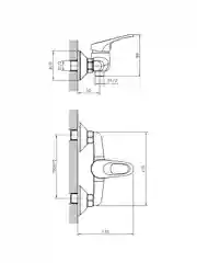 Смеситель для душа Decoroom DR21055, однорычажный, хром