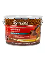 Декоративная пропитка для дерева Drevika Экстра 3 в 1, полуматовая, 9 л, махагон
