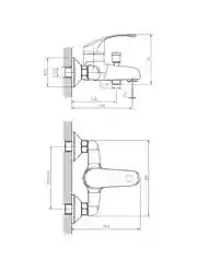 Смеситель для ванны с душем Decoroom DR71035, однорычажный, хром