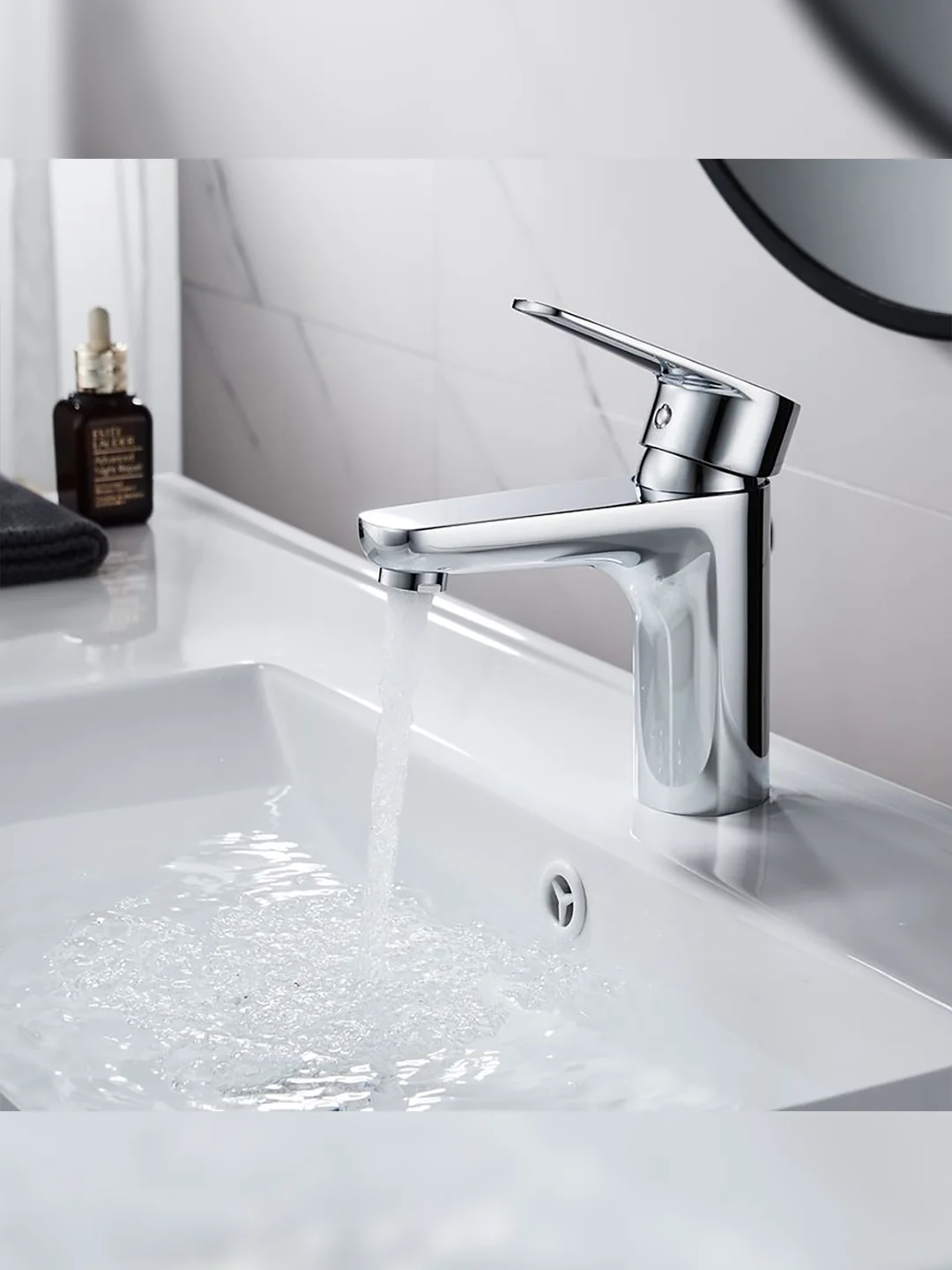 Смеситель для раковины с коротким изливом Decoroom DR72011, однорычажный, хром