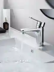 Смеситель для раковины с коротким изливом Decoroom DR72011, однорычажный, хром