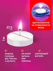 Свечи чайные Laima, 609198, подарочный набор 100 штук, до 3,5 часов горения, в гильзе