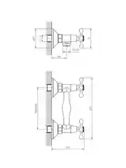Смеситель для душа Decoroom DR54055, двухвентильный, хром