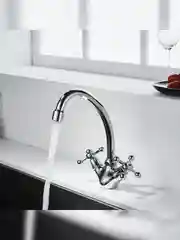 Смеситель для кухни Decoroom DR54028, двухвентильный, хром