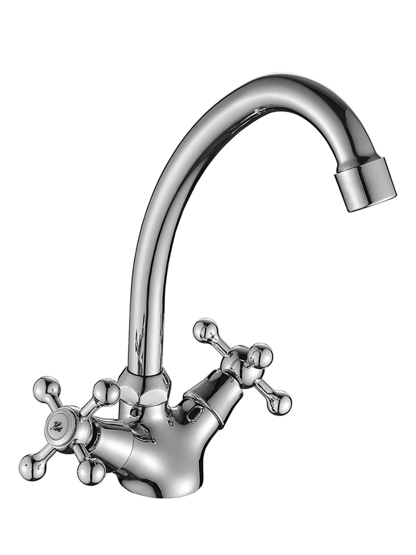 Смеситель для кухни Decoroom DR54028, двухвентильный, хром