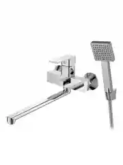 Смеситель для ванны с душем Decoroom DR20043, с длинным изливом, однорычажный, хром