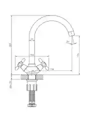 Смеситель для кухни Decoroom DR53028, двухвентильный, хром