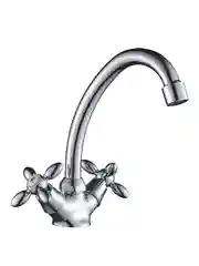 Смеситель для раковины с поворотным изливом Decoroom DR53012, двухвентильный, хром