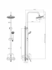 Душевая система Decoroom DR21070, однорычажная, хром