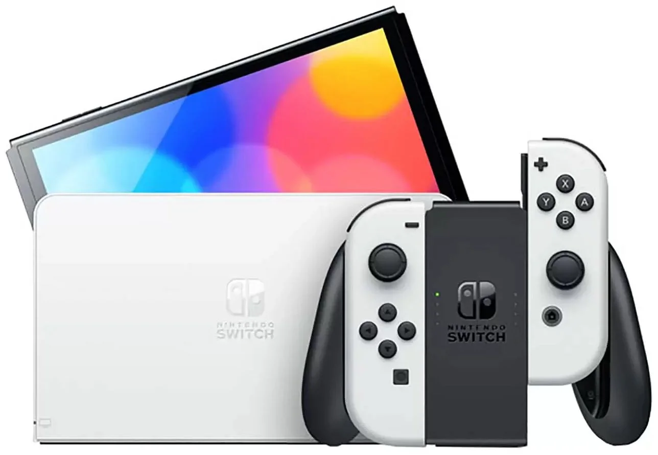 Белый игровая приставка Nintendo Switch OLED, 64 Гб