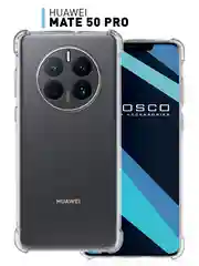 Прозрачный чехол для Huawei Mate 50 Pro противоударный силиконовый ROSCO прозрачный, усиленные углы