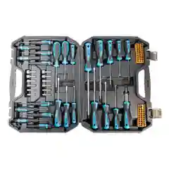 Набор отверток, головок, реверс, 100 штук, PH,PZ,SL,TORX,TORXH,HEX,S, 4-12 мм