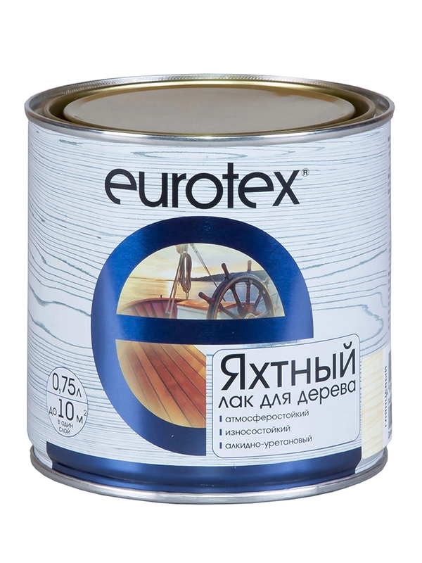 Лак яхтный Eurotex, алкидно-уретановый, полуматовый, 0,75 л