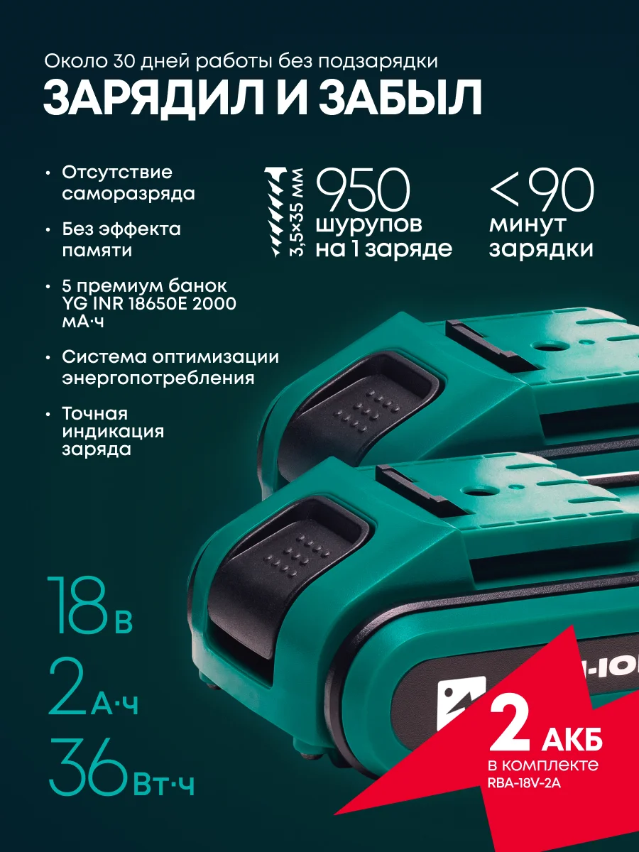 Rokodil дрель-шуруповерт Twist 2 Pro Impact (2 АКБ)