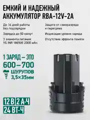 Зеленый бесщеточный аккумуляторный шуруповерт Rokodil Twist 2 Air 12 В, 36 Нм, 2 Ач, 2 АКБ