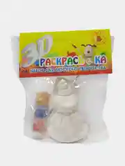 Белый новогодний  подарочный набор . Гипсовой фигурки для раскрашивания. Дед Мороз. Снегурочка