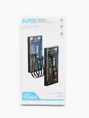 Белый повербанк 20000mah / Портативный внешний аккумулятор powerbank со встроенными кабелями