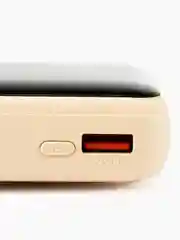 Бежевый повербанк 10000mah / Портативный внешний аккумулятор powerbank со встроенными кабелями