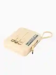 Бежевый повербанк 10000mah / Портативный внешний аккумулятор powerbank со встроенными кабелями