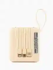 Бежевый повербанк 10000mah / Портативный внешний аккумулятор powerbank со встроенными кабелями