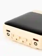 Бежевый повербанк 10000mah / Портативный внешний аккумулятор powerbank со встроенными кабелями