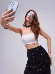 Черный юбка с пайетками бархатная женская длинная