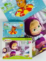 Пазл для малышей мозаика маша и медведь три кота 2 шт 54 и 80 деталей головоломка логика