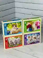 Пазл для малышей игра мозаика головоломка 4 шт 24 детали котята котенок кот кошка кошечка