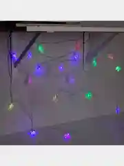 Гирлянда Нить 5 м с насадками Звёзды, прозрачная нить, 20 LED, свечение мульти, мигание