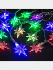 Гирлянда Нить 5 м с насадками Звёзды, прозрачная нить, 20 LED, свечение мульти, мигание