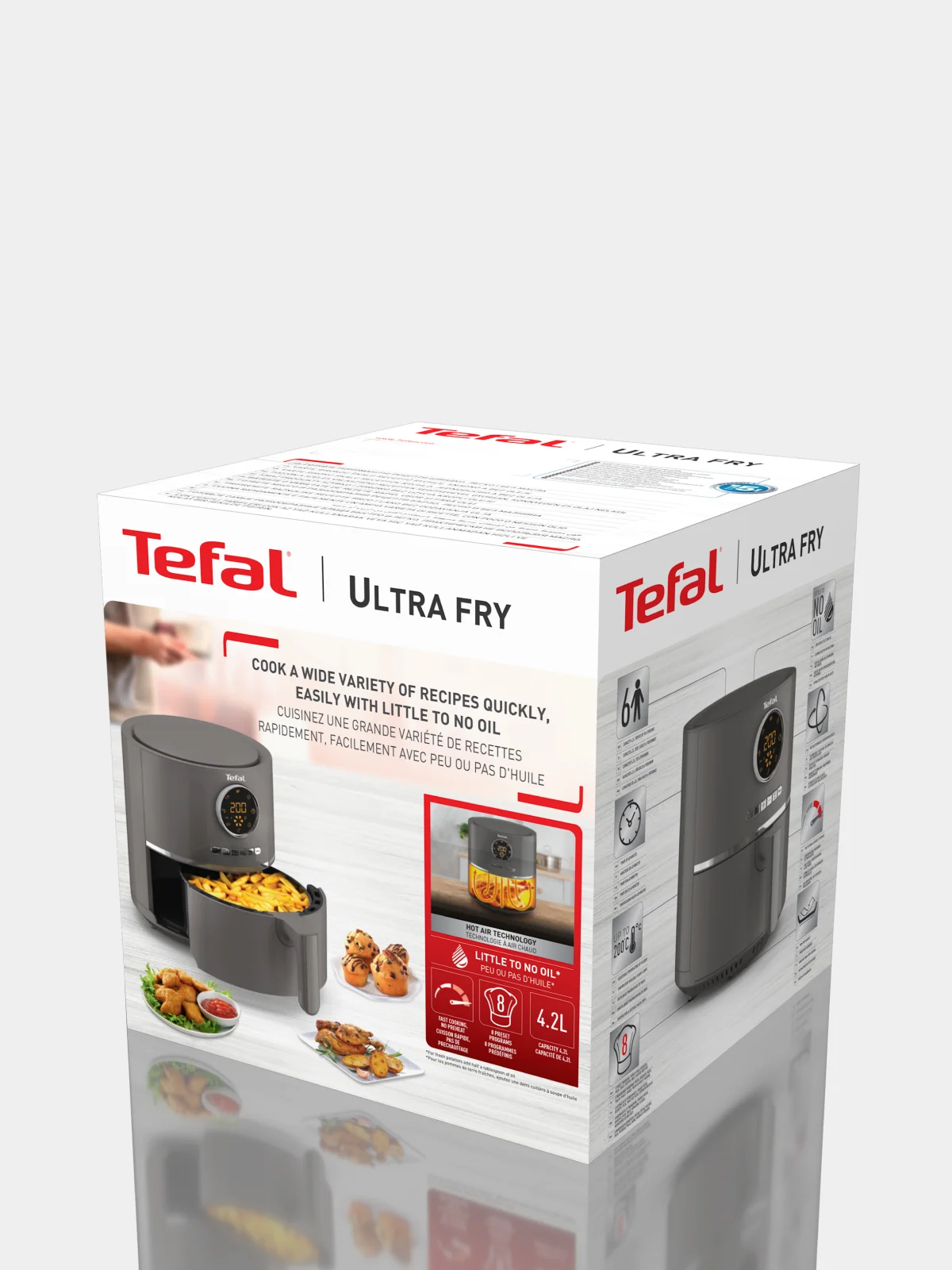 Серый аэрогриль Tefal Air Fry Ultra EY111B15, 4.2 л
