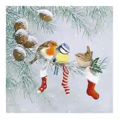 Хром бумажные салфетки, трехслойные, новогодние 33х33 см, 20 шт