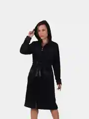 Халат теплый женский на молнии с капюшоном