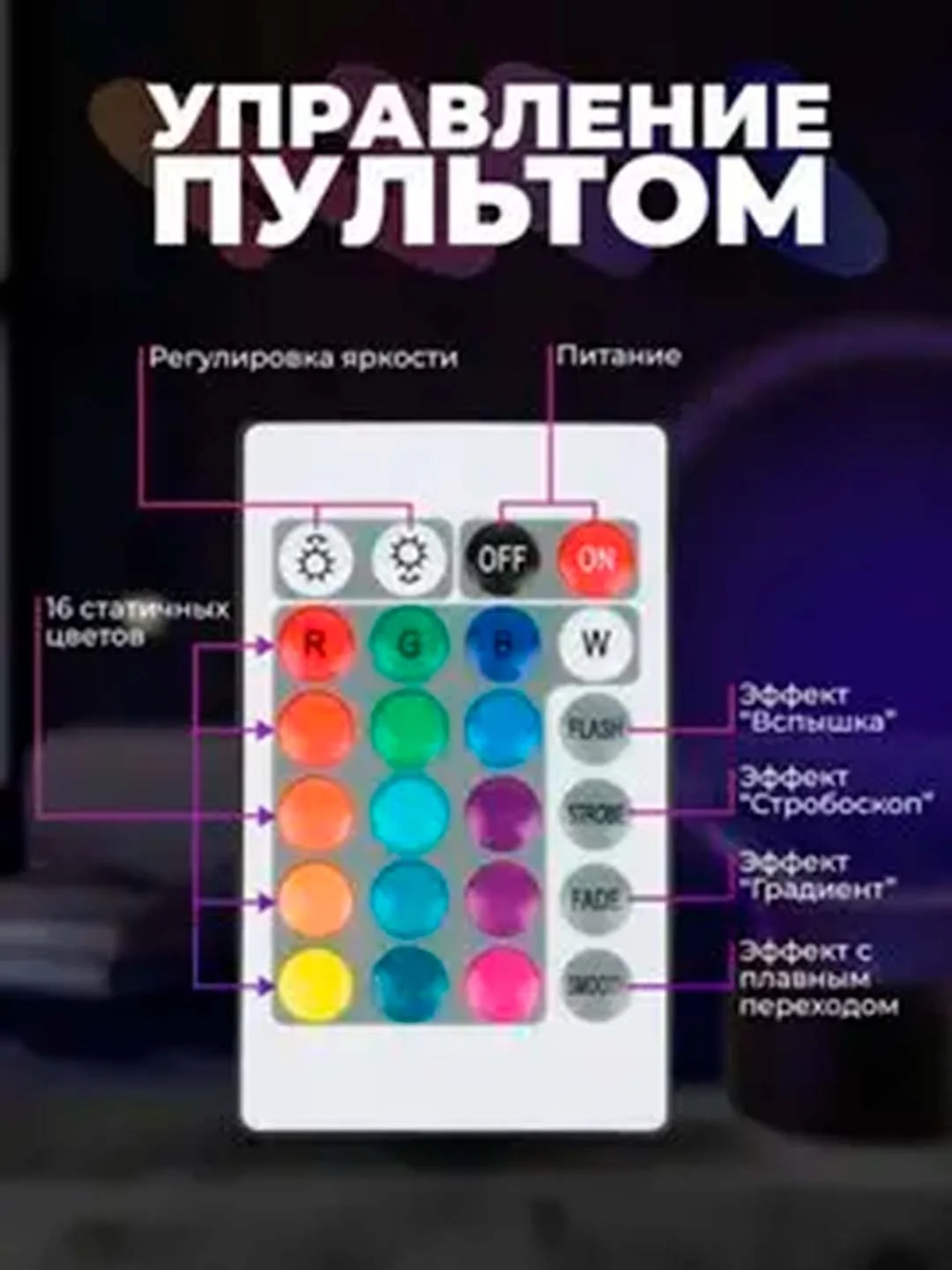 Ночник, светильник, интерактивный с маркером для рисования, 16 Цветов, ночник с пультом