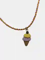 Сиреневый чокер из бисера