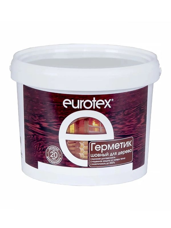 Акриловый герметик для дерева теплый шов Eurotex, 3 кг, орех