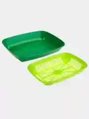 Зеленый туалет округлый, с сеткой для кошек, 33,5 х 25 х 6 см